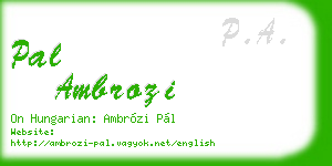 pal ambrozi business card